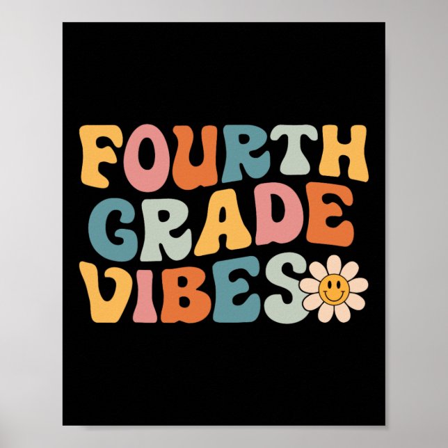 Fjärde Klass Vibes - fjärde Klass-teamets retro, f Poster (Framsidan)