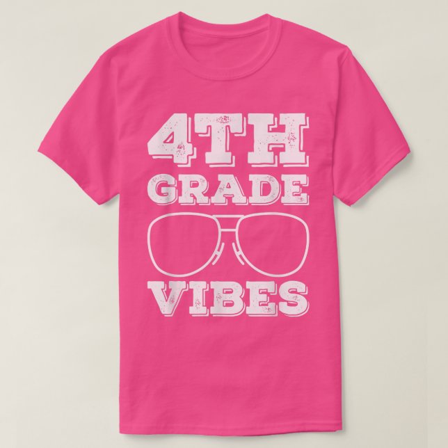 Fjärde Klass-Vibes-lärardagen Back to school först T Shirt (Design framsida)