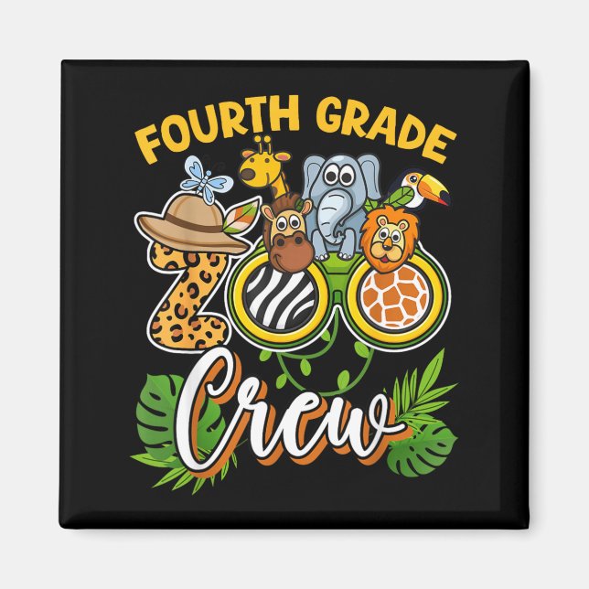 Fjärde Klass Zoo Fältutflykt Squad Matchning Magnet (Framsidan)