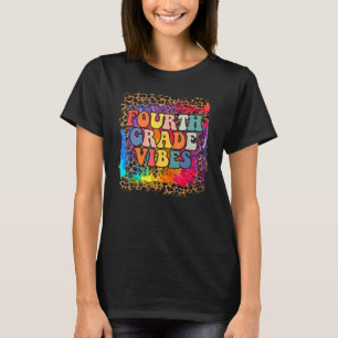 Fjärde Klassens Vibbar Leopard Tie Dye Tillbaka Ti T Shirt