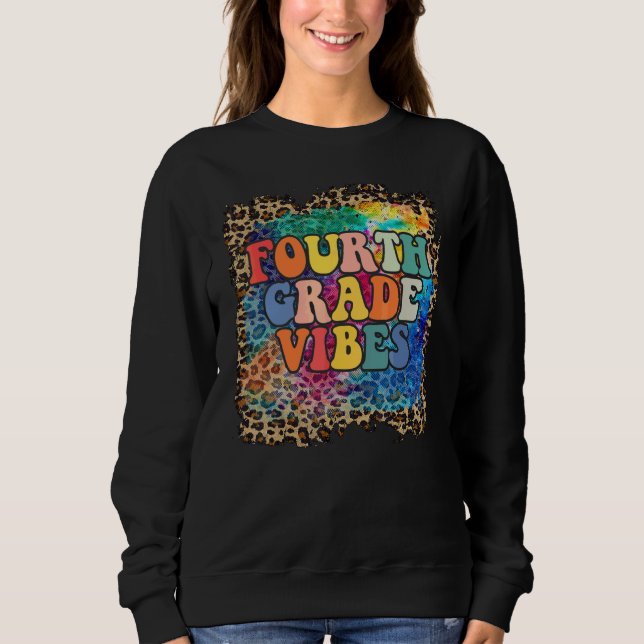 Fjärde Klassens Vibbar Leopard Tie Dye Tillbaka Ti T Shirt (Framsida)