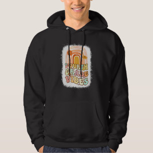 Fjärde klassens vibbar regnbåge blekta retro 1:a d hoodie