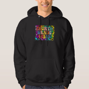 Fjärde Klassens Vibes Leopard Tie Dye Tillbaka Til Hoodie