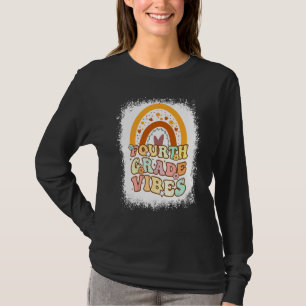 Fjärde Klassens Vibrationer Regnbåge Blekt Retro F T Shirt