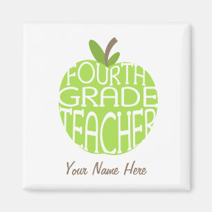 Fjärde klassläraremagnet - gröna Apple Magnet