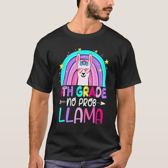 Fjärde laget 4:e klass läraren regnbåge Inget Prob T Shirt (Framsida)
