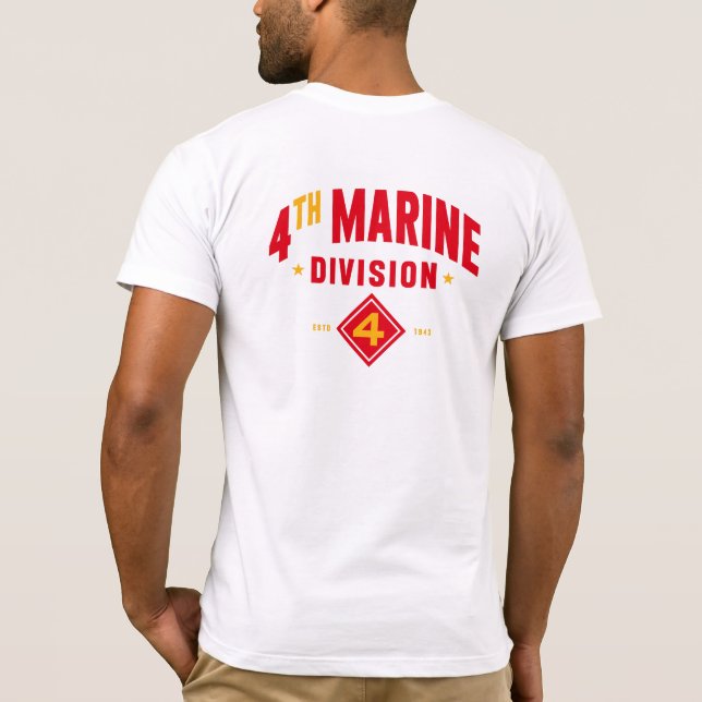 Fjärde marina distriktet "Fighting Fjärde Anpassni T Shirt (Baksida)