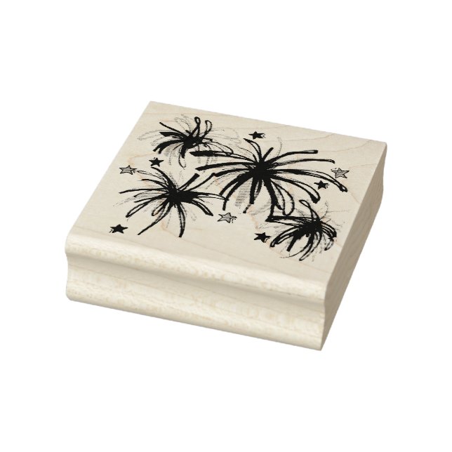 Fjärde patriotiska Fireworks-stjärnfirman i juli Stämpel (Stämpel)