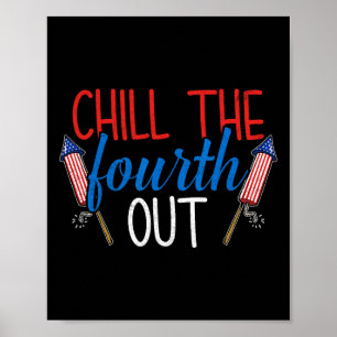 Fjärde Ut Eldar Usa Us 4 Juli Patriotisk Poster