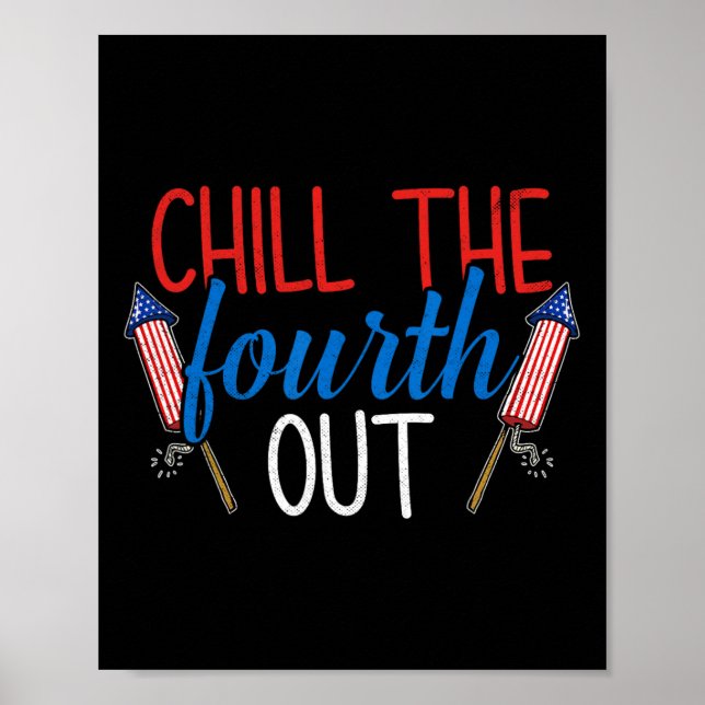 Fjärde Ut Eldar Usa Us 4 Juli Patriotisk Poster (Framsidan)