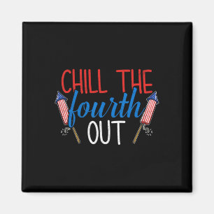 Fjärde Ut Eldarbeten Usa Us 4 Juli Patriotiskt Magnet