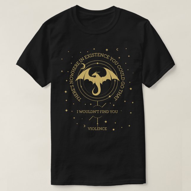 Fjärde Vinge-romani Fantasy YA Mörk Academia boo T Shirt (Design framsida)