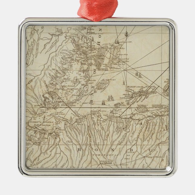 Fjärden av Honduras Julgransprydnad Metall (Framsidan)