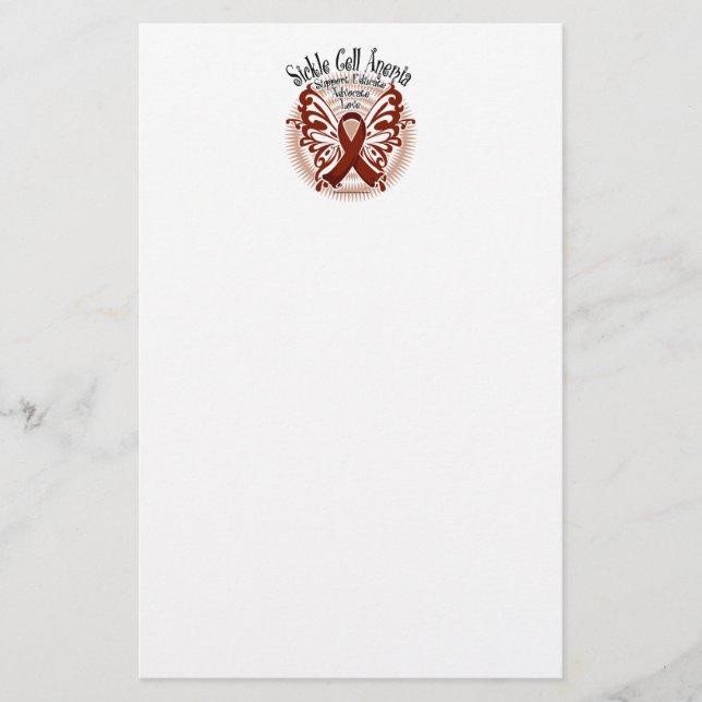 Fjäril 3 för skäracellblodbrist brevpapper (Framsida)