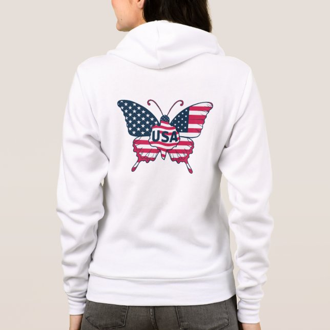 Fjäril Amerikansk flaggdesign-62616 T Shirt (Baksida)