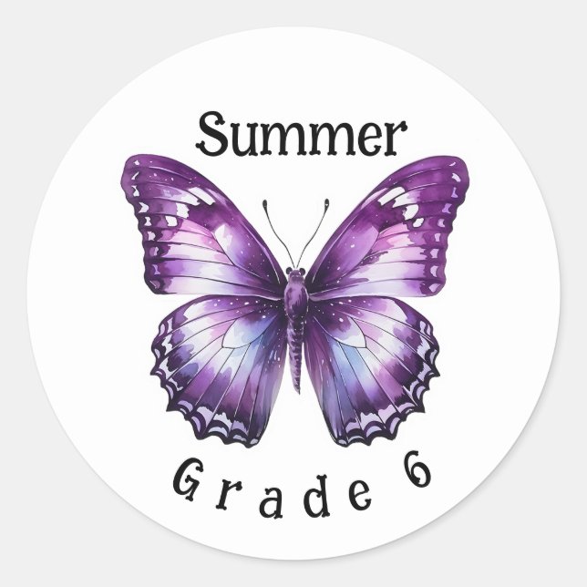 Fjäril Anpassat Namn Grundskola Klistermärke Etike (Framsida)