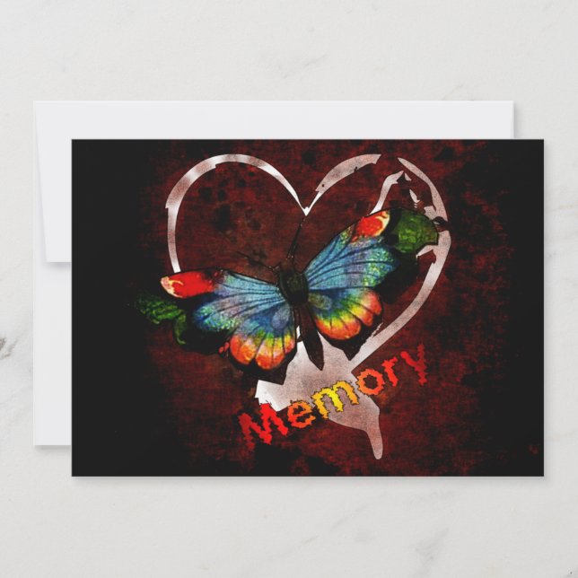 Fjäril av minnet inbjudningar (Framsida)