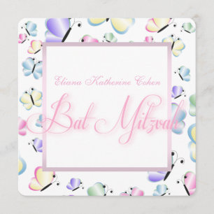 Fjäril Bat Mitzvah Inbjudningar