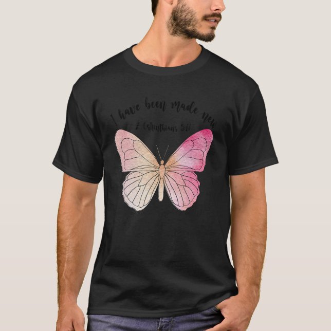 Fjäril Bibelvers Kristendomen Kristna Katolsk T Shirt (Framsida)