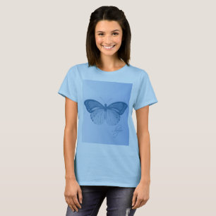 Fjäril blå förhoppning t shirt