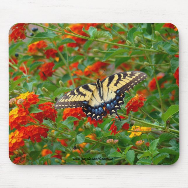 Fjäril bland lantanaen Mousepads Musmatta (Framsidan)
