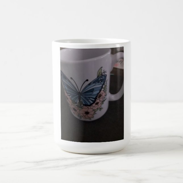 fjäril blomkruk mug kaffemugg (Center)