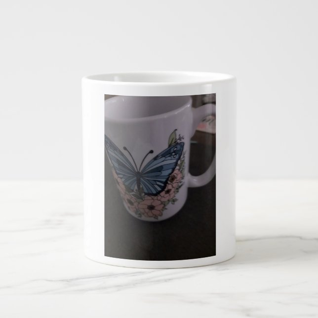 fjäril blomkrus jumbo mugg (Framsidan)