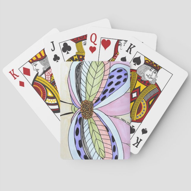 Fjäril Blomma Blank Casinokort (Baksidan)