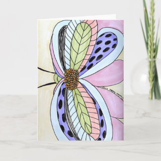 Fjäril Blomma Blank Kort