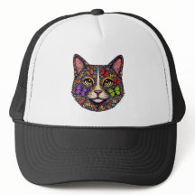 Fjäril Blomma Färgrik Katt Porträtt | Katters Mamm