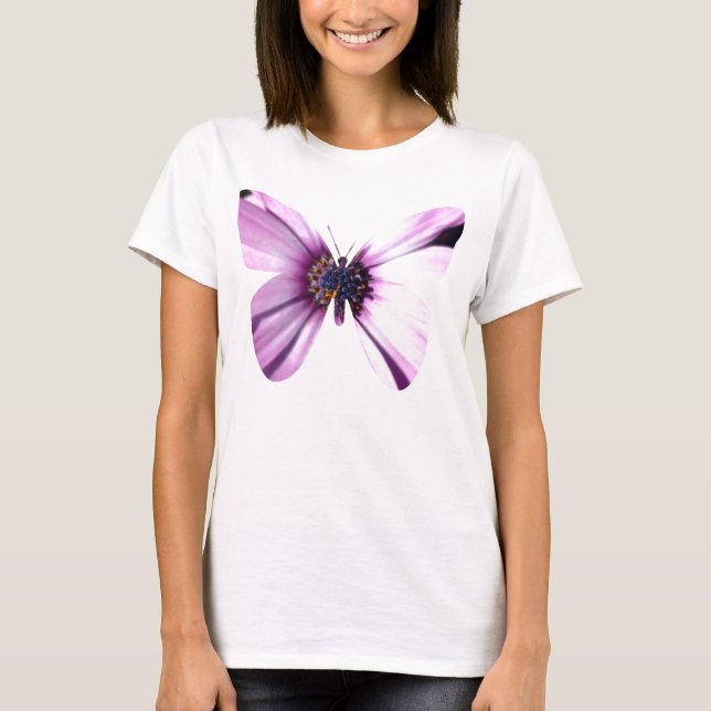Fjäril blomma t-shirt (Framsida)