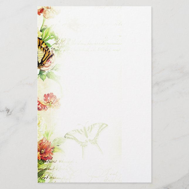 Fjäril blommig brevpapper (Framsida)