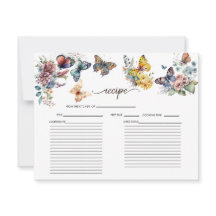 Fjäril Blommig | Bröllopsfest Receptkort