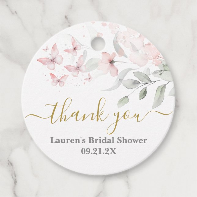 Fjäril Blommiga Presentkort Gåvor Etiketter (Framsida)