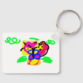 Fjäril blommor nyckelring