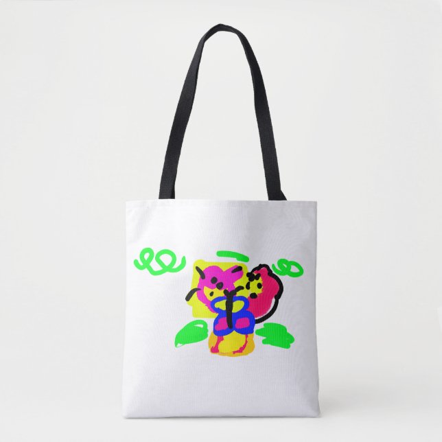 Fjäril blommor tygkasse (Framsida)
