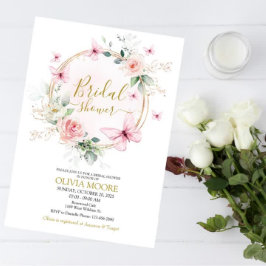 Fjäril Bröllopsdusch inbjudan