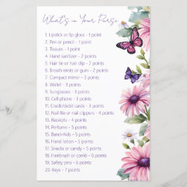 Fjäril bröllopsdusch vad har du i din handväska sp