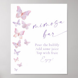 Fjäril Bröllopsfest Mimosa Bar Poster