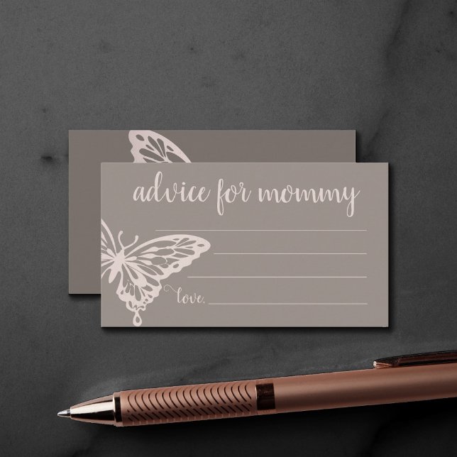 Fjäril Chic Dusch | Rosa Taupe Råd för Mamma Tilläggskort (Skapare uppladdad)