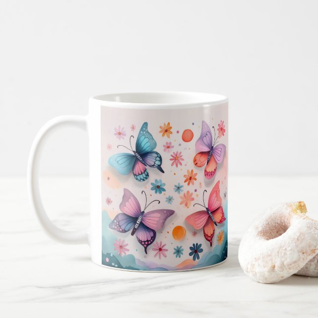 Fjäril Drömmar Kaffemugg (Med munk)