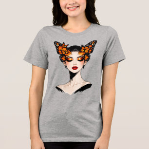 Fjäril Drottning Feministisk Konst Design T Shirt