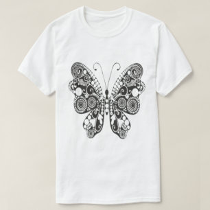 Fjäril Färgning Bok Stil Konstnärlig T-Shirt