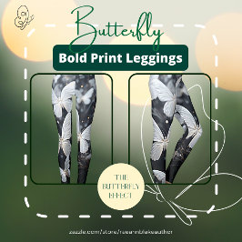 Fjäril fettryck leggings