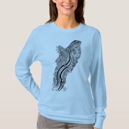 Fjäril Fladdrande-Vid långärmadT-tröja Tee Shirt