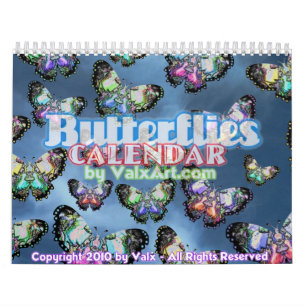 Fjäril Flutterby i den Valxart kalendern Kalender