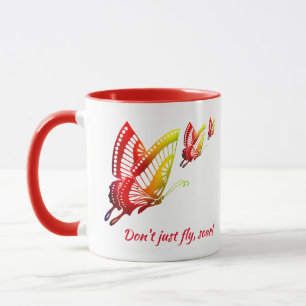 Fjäril: Fly inte, Soar! Motiverande Mugg