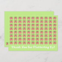 Fjäril Födelsedagsfest Tacksamhetskort