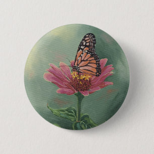 Fjäril för 0465 monark på Zinnia Knapp
