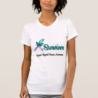 Fjäril för band för Thyroidcanceröverlevande Tee Shirt